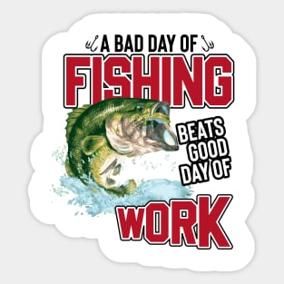 Fishing over Work Sticker